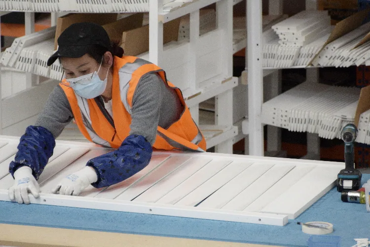 Plantation shutter manufacturing inside the Spot On Shutters factory
